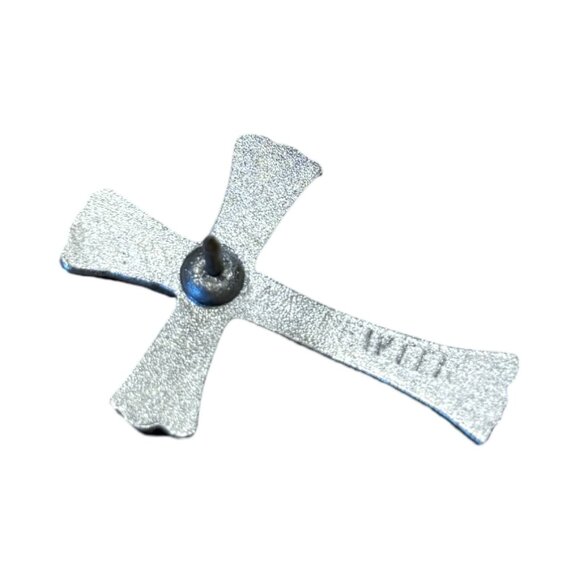 Handmade Fine Pewter Cross Pin Roses New England Vintage NWT Classic Elegant - Picture 6 of 8